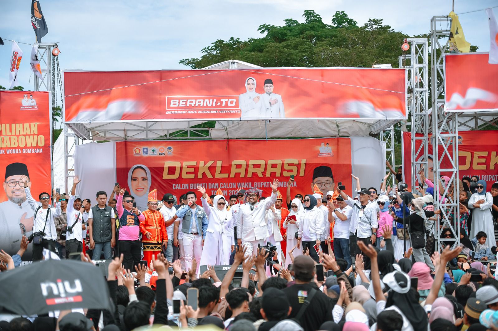 Suasana deklarasi Pasangan Cabup dan Cawabup Bombana, Andi Nirwana Sebbu-Heryanto