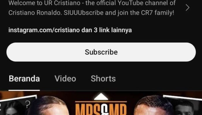 Cristiano Ronaldo Pecahkan Rekor Lagi! Channel YouTube Baru Langsung Diserbu 300 Ribu Subscriber