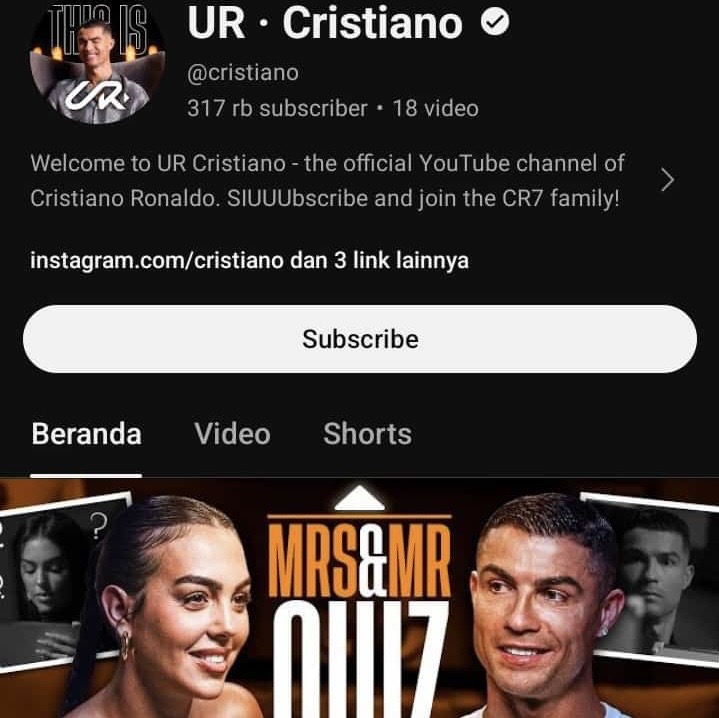 Channel Youtube Cristiano Ronaldo