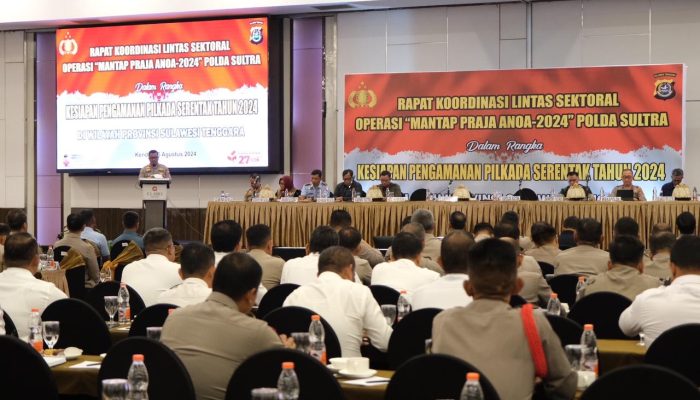 Wujudkan Kamtibmas Jelang Pilkada, Kapolda Sultra Buka Rakor Lintas Sektoral Operasi Mantap Praja Anoa 2024