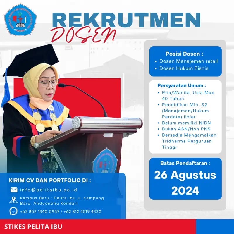 Rekrutmen dosen Stikes Pelita Ibu