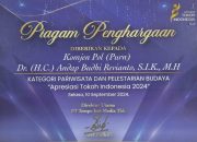 Tingkatkan Sektor Pariwisata dan Pelestarian Budaya Sultra, Andap Raih Penghargaan Apresiasi Tokoh Indonesia 2024