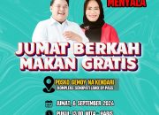 Program Jumat Berkah, Calon Wali Kota Kendari Yudhi-Nirna Bagi-bagi Makanan Gratis