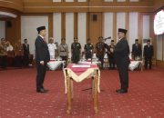Pj Gubernur Sultra Kukuhkan dan Pimpin Sertijab Kepala Perwakilan BPKP Sultra