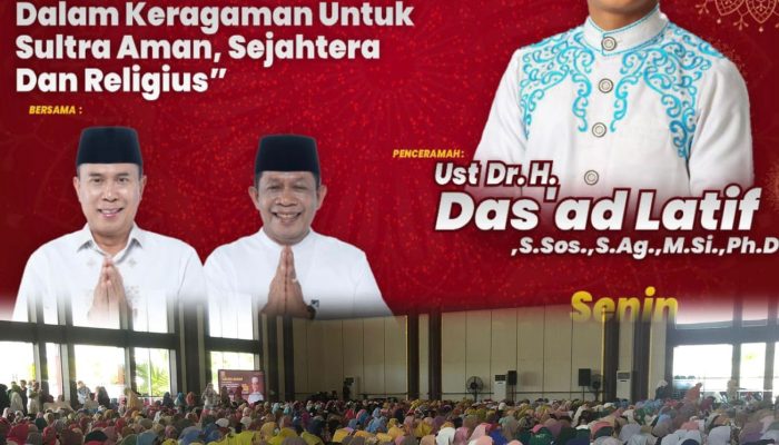 Diisi Ustadz Das’ad Latif dan ASR, Tablig Akbar BPW KKSS Sultra Dihadiri Ribuan Jemaah