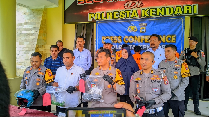 Konferensi pers Polresta Kendari