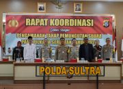 Bersama KPU dan Bawaslu, Polda Sultra Gelar Rakor Kesiapan Pengamanan Tahap Pemungutan Suara Pilkada Serentak 2024