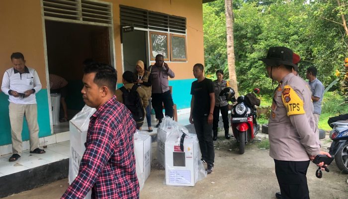 Polres Konawe Bersama Personel BKO Polda Sultra Amankan Rapat Pleno Perhitungan Suara di PPK