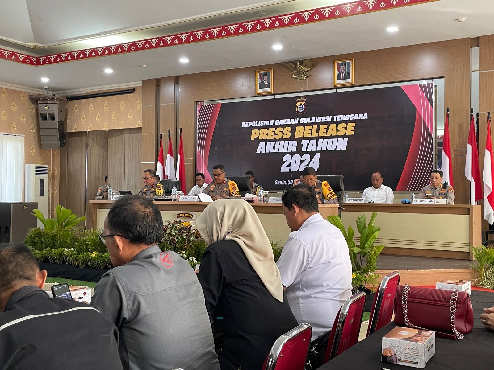 Press Rilis Akhir Tahun Polda Sultra, dipimpin langsung oleh Kapolda Sultra, Irjen Pol Dwi Irianto