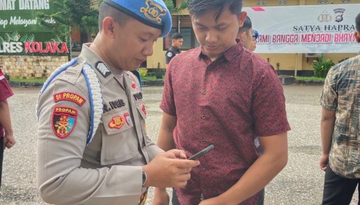 Cegah Praktik Judi Daring, Polres Kolaka Razia Ponsel Personel