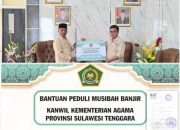 Kanwil Kemenag Sultra Salurkan Bantuan Rp 120 Juta kepada Panitia Peduli Banjir Kemenag RI