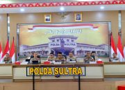 Polda Sultra Ikuti Rakernis Gabungan Empat Divisi Mabes Polri Secara Virtual