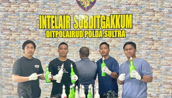 Kedapatan Bawa 14 Botol Bom Ikan Siap Ledak, Nelayan di Konawe Diamankan Ditpolairud