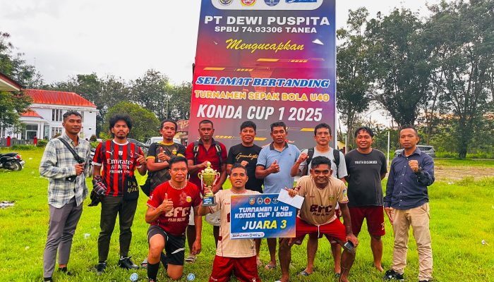 Tim Bhayangkara FC U-40 Sabet Juara 3 Turnamen Sepak Bola Konda Cup 1 2025