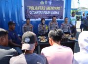 Polda Sultra Gelar Sosialisasi Kamseltibcarlantas Bersama Komunitas Truk PT. SRILL dan Pembagian Brosur di Jalur By Pass