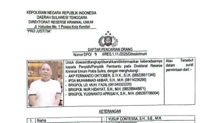 Buron Kasus Penipuan Rp15,9 Miliar, Yusuf Contessa Tetap Bisa Terbitkan Kuasa Hukum