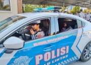 Patroli PJR dan Polwan Beri Himbauan Tertib Lalu Lintas di Kota Kendari