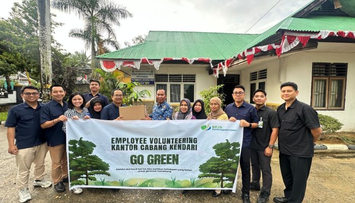 BPJS Ketenagakerjaan Kendari Galakkan Aksi Go Green, Tanam Puluhan Bibit Pohon