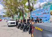 Personel Ditsamapta Polda Sultra Gelar Patroli Mobile di Lokasi Pelaksanaan STQH Nasional XXVIII di Kendari