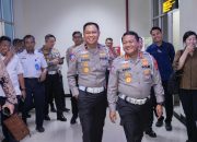 Dirlantas Polda Sultra Sambut Kunjungan Dirgakkum Korlantas Polri di Kendari