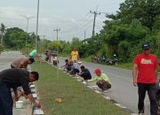 Percantik Wajah Kota, Sekretariat DPRD Kendari Gotong Royong Cat Trotoar di Jalan Madusila dan Lingkungan Kantor