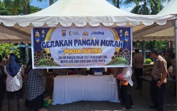 Tindak Lanjuti Instruksi Kapolri, Polda Sultra dan Jajaran Laksanakan Gerakan Pangan Murah Menjelang Idul Fitri 1147 H