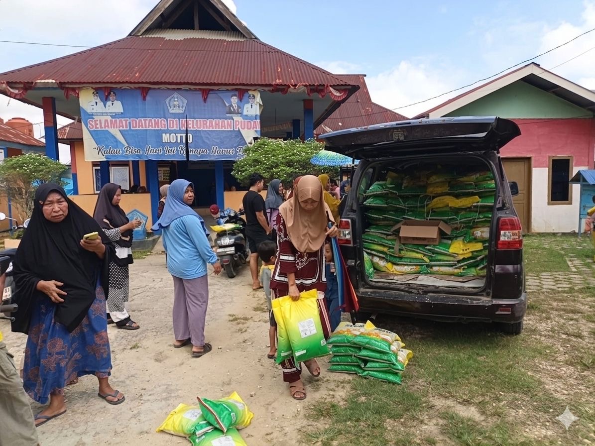 Antusiasme warga Puday di gerai pangan murah Pemkot Kendari.