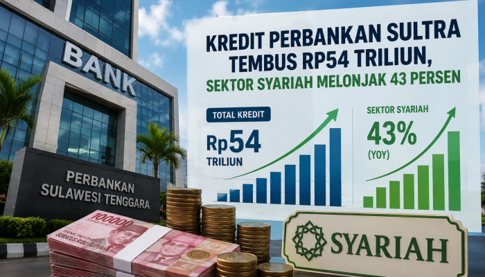 Kredit Perbankan Sultra Tembus Rp54 Triliun, Sektor Syariah Melonjak 43 Persen