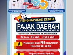 Kado HUT ke-195 Kota Kendari, Pemkot Hapus Denda Pajak Daerah Hingga 30 Juni 2026