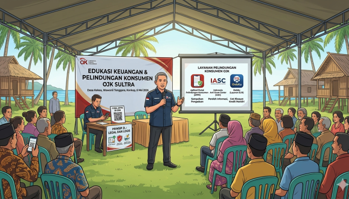 OJK Sultra Perkenalkan Kanal Pengaduan dan Cek Kredit ke Warga Konkep
