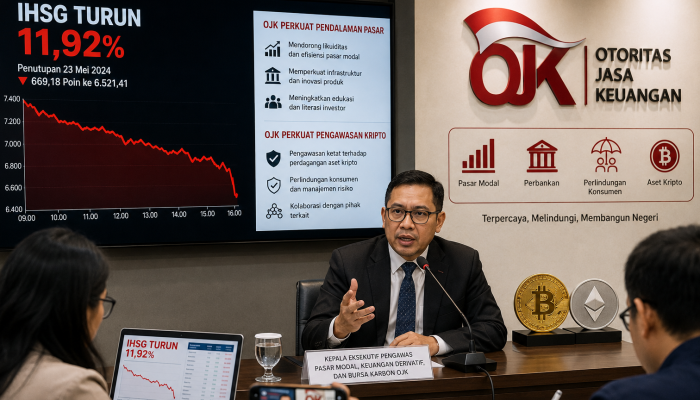 IHSG Turun 11,92 Persen, OJK Perkuat Pendalaman Pasar dan Pengawasan Kripto