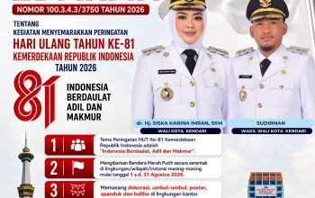 Semarak HUT RI ke-81, Pemkot Kendari Ajak Seluruh OPD dan Masyarakat Kibarkan Merah Putih Selama Agustus