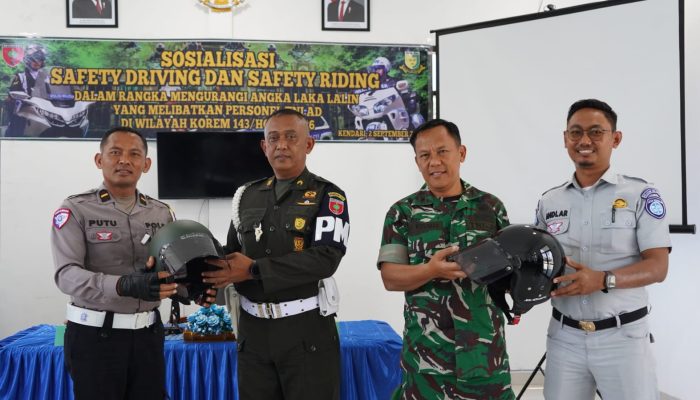Jasa Raharja dan Ditlantas Polda Sultra Latih Prajurit TNI AD Jadi Pelopor Keselamatan Berlalu Lintas